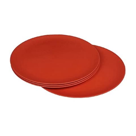 Zuperzozial Campinggeschirr Teller Flavour-It Plate 25,5 cm, terra red (4er Pack) Bioplastic C-PLA