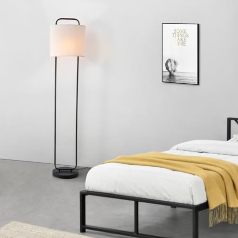 lux.pro Stehleuchte Meløy Stehlampe Wohnzimmer 162cm Standleuchte Wohnzimmerlampe 1 x E27 Schwarz/Weiß