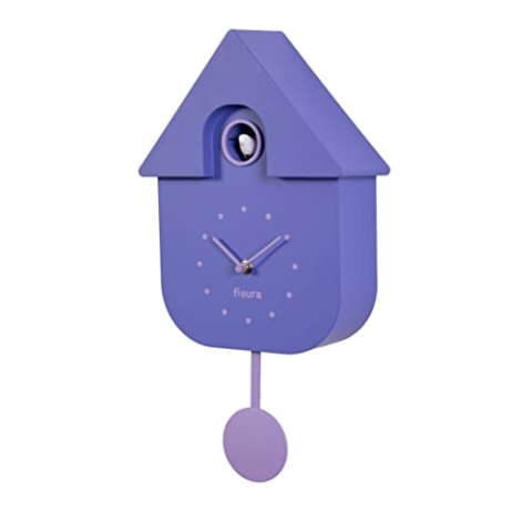 Fisura - Kuckucksuhr. Wanduhr. Original Geschenk Wanduhr. 3 AA-Batterien nicht enthalten. Maße: 21,5 x 8 x 41,5 cm. ABS-Kunststoff. (Lila)