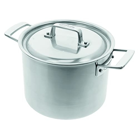 Demeyere Essential 5 Suppentopf fuer Induktion und alle anderen Herdarten, Topf mit Deckel aus pflegeleichtem poliertem 5-lagigen Edelstahl, 30 Jahre Qualitaets-Garantie, 20 cm gross