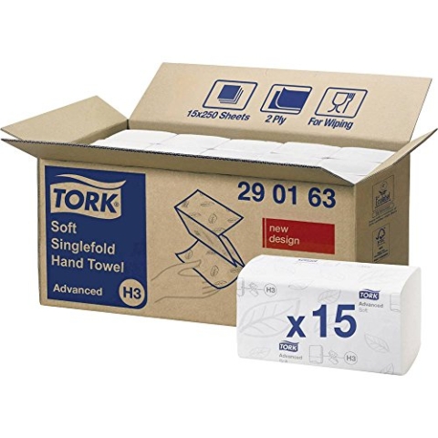 Tork Zachte Z-vouw Handdoek 2-laags Wit H3 Advanced