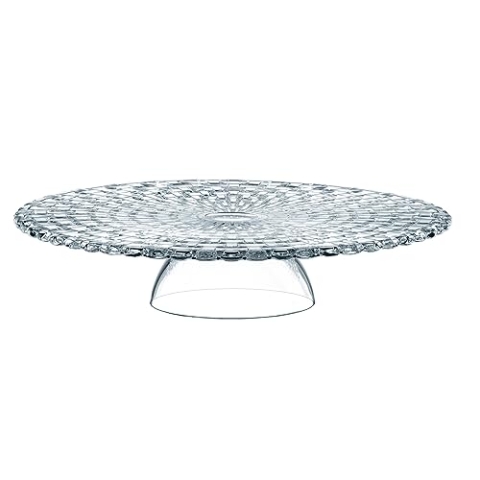 Nachtmann Tortenplatte Ø 32 cm, Bossa Nova, 77809, Kuchenplatte aus Kristallglas, Servierplatte für Kuchen und Torten