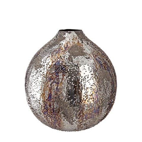 GILDE Blumenvase Vase aus Metall - Deko Wohnzimmer Geschenk für Frauen Geburtstag Muttertag - Farbe: metallic braun Höhe 28 cm