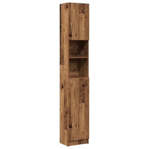 vidaXL Badschrank Altholz-Optik 32x25,5x190 cm Holzwerkstoff, Badezimmerschrank, Badschrank hoch, Badmöbel, Badezimmermöbel, Badezimmerschrank hoch