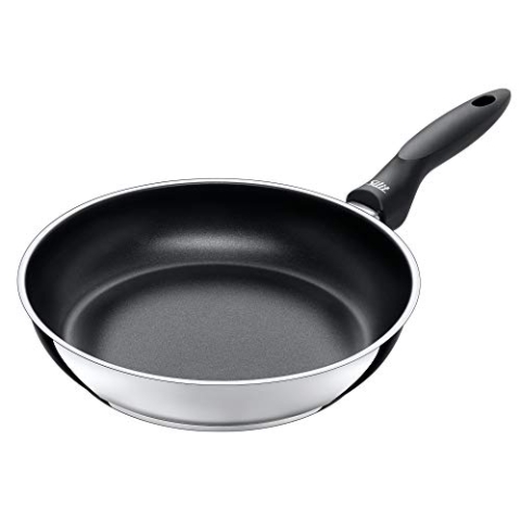 Silit Domus Bratpfanne 28 cm hoch Induktion, Edelstahl beschichtet, Kunststoffgriff, für schonendes Braten