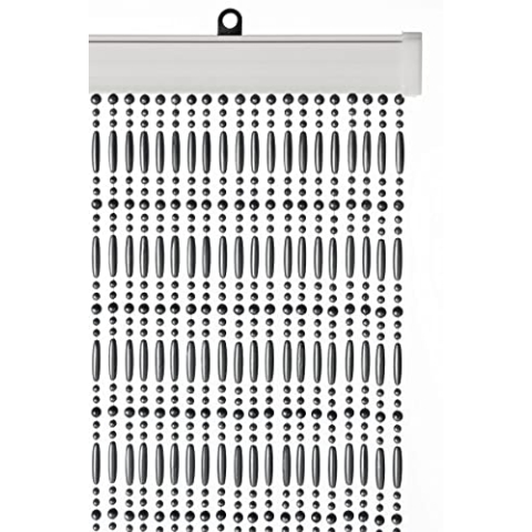 Wicotex Perlenvorhang GRAU (100x240cm) Insektenschutz Perlen - Fliegenvorhang - Balkontür Fliegengitter - Terrassentür