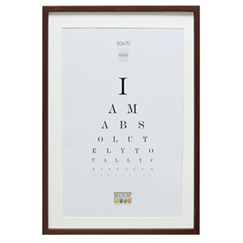 Deknudt Frames S40AH4 Bilderrahmen 50x70 Basic, Dunkelbraun,hohe Holzleiste (MDF) mit Pptt -Bestellgröße=Rahmengröße Holz Fotokader