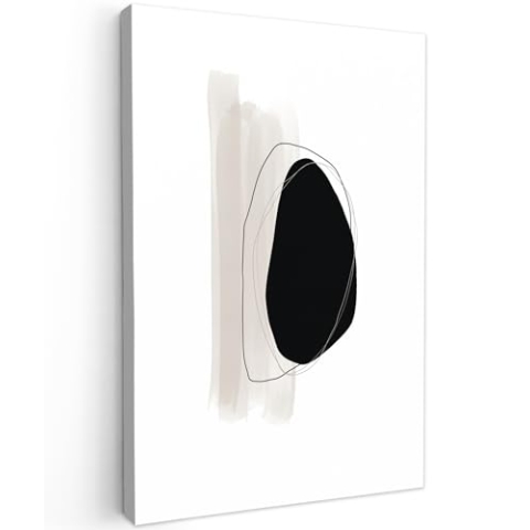 MuchoWow Leinwand Bilder, Einzigartige Wanddeko mit Rahmen, Schwarz - Farbe - Pastell, Wandbilder Wohnzimmer, Deko Schlafzimmer 80x120 cm