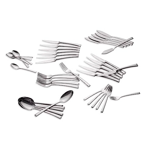 ECHTWERK Tafelbesteck Avelino, Silber Edition, 42-teilig, Essbesteck für bis zu 6 Personen, Edelstahl 18/10, hochglänzend, Hochwertiges Besteck Set, für festliche Tafeln, inkl. Aufbewahrungs-Kassette