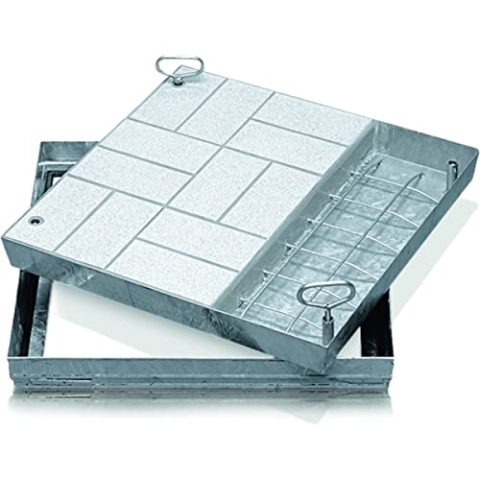 ZARGES Schachtabdeckung Stahl verzinkt 635 x 635 mm