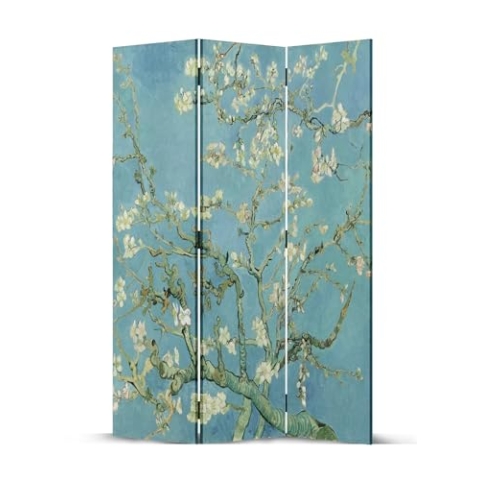 Fine Asianliving Paravent Raumteiler Spanische Wand L120xH180cm Beidseitig Trennwand Room Divider Raumtrenner Bedruckte Canvas Sichtschutz Leinwand Doppelseitig