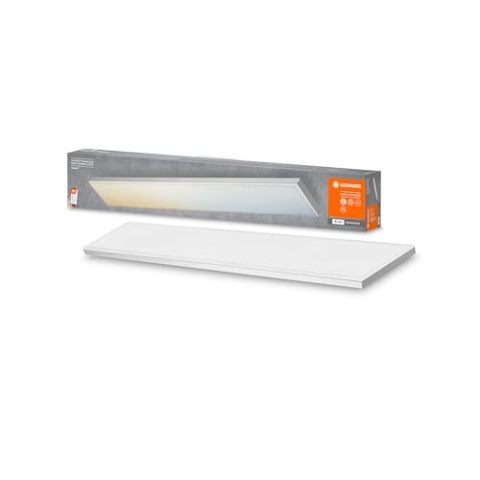 LEDVANCE Smarte LED Deckenleuchte, Panel für Innen mit WiFi Technologie, Lichtfarbe änderbar (3000K-6500K), 800mm x 100mm, Kompatibel mit Google und Alexa Voice Control, SMART+ WIFI PLANON FRAMELESS