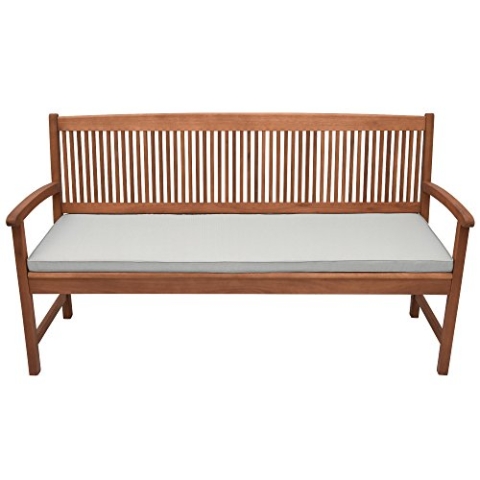 Beautissu Bankauflage - Bequeme Sitzkissen für Gartenmöbel - waschbare Bankkissen Sitzauflage - Gartenbankauflage Outdoor - Palettenkissen 150x48x5 cm - Hellgrau - Base BK