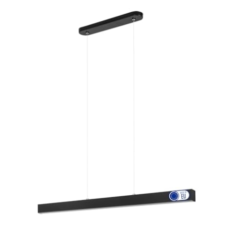alfalux Lampe LED Hängelampe aus Metall Wohnzimmer Esszimmerlampe Hängeleuchte Pendelleuchte Esstischlampe Hängeleuchten & Pendelleuchten Höhenverstellbar Neutralweißes Licht 76 cm WI76LED-4K-SCHWARZ
