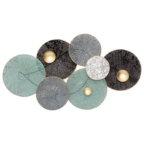 Atmosphera - Wanddekoration "Seerose" aus Metall 90 × 50 cm - Mehrfarbig