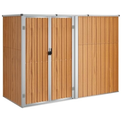 vidaXL Geräteschuppen Braun 225x89x161 cm Verzinkter Stahl