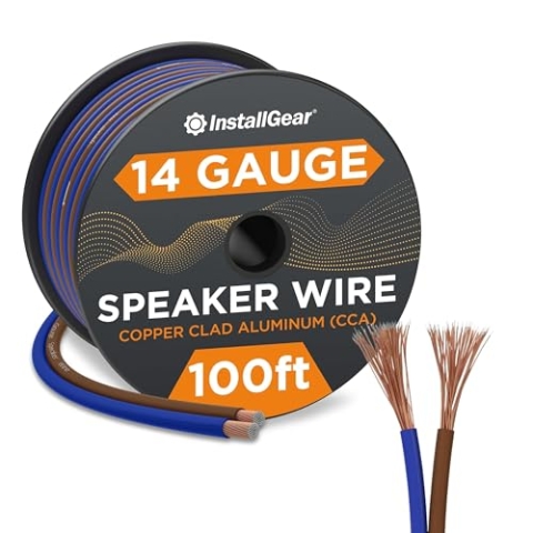 InstallGear 14 Gauge AWG 100ft Speaker Wire True Spec and Soft Touch Cable