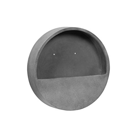 Finestgreen Hanging Wally Pflanzgefäß Grau | Wandgefäß zum bepflanzen (S Ø:40 T:7 cm, Grau) | Pottery Pots
