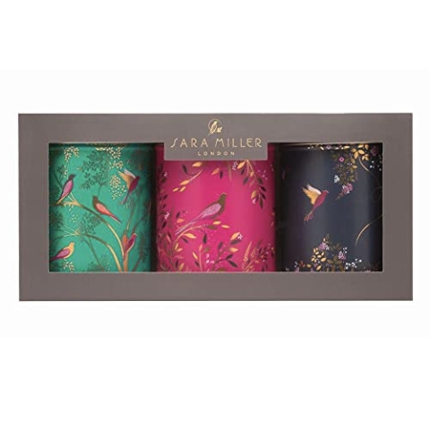 Elite Gift Boxes Sara Miller Chelsea set of 3 round tin caddies 330 x 120 x 160mm