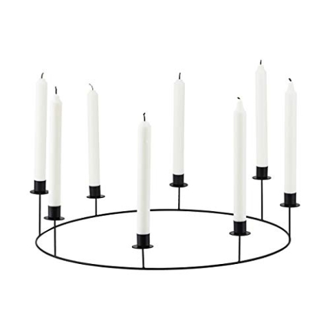 House Doctor, Kerzenständer, Ring, Schwarz, Dm: 50 cm, h: 11.5 cm, Eisen