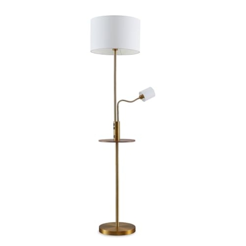Lindby Stehlampe Aovanmit USB Anschluss (Modern) in Bronze aus Metall (1 flammig, E27) - Textil Stehleuchte Floor Lamp Standleuchte Wohnzimmerlampe Wohnzimmerleuchte