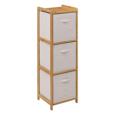 5 five simply smart Regal Tidy Box mit 3 körben aus braunem Bambus
