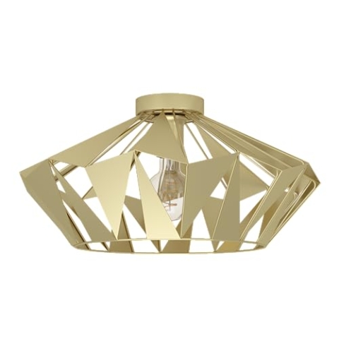 EGLO Deckenlampe Carlton, Deckenleuchte im Retro Design, Vintage Wohnzimmerlampe aus Metall in Gold, Lampe Decke, Flurlampe mit E27 Fassung
