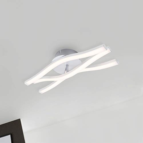 Briloner Leuchten LED Deckenleuchte, Deckenlampe 3-flammig, 18 Watt, 1.440 Lumen, 3.000 Kelvin, Aluminiumfarbig, 365x120x93mm (LxBxH)