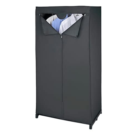 WENKO Kleiderschrank Deep Black, Polyethylen-Vinylacetat, 75 x 150 x 50 cm, Schwarz