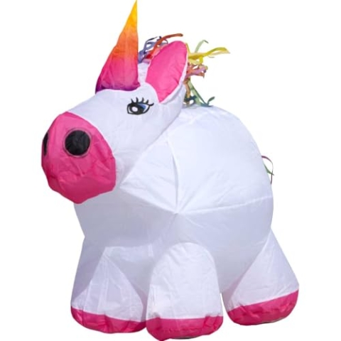 HQ Design - Bouncing Buddy Unicorn, Bodenwindspiel, wetterfest, dekorativ für Strand Garten Camping, robust und langlebig, 100x57cm, ab 3 Bft