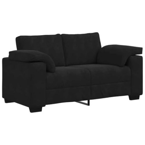 vidaXL Zweisitzer-Sofa Schwarz 120 cm Samt, 2-Sitzer-Sofa, Couch, Wohnzimmer-Sitzmöbel, Sofa, gepolstertes Sofa, Wohnzimmersofa, 2-Sitzer-Couch