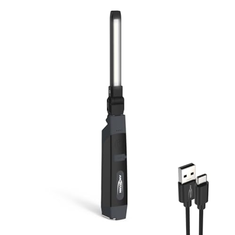 ANSMANN LED Inspektionsleuchte mit 500 Lumen - Arbeitsleuchte kabellos, flexibel & magnetisch - 5W Funktionslampe - Arbeitslampe für Werkstatt, Auto & Notbeleuchtung Werkstattlampe IL500R