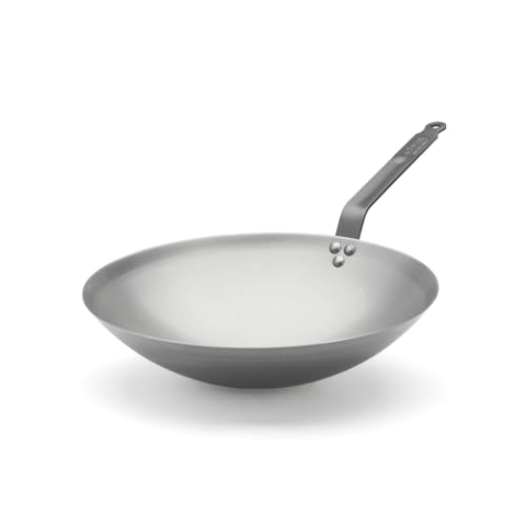 de Buyer - Wok CARBONE PLUS aus Eisenstahl - 35 cm - 5114.35, Silber
