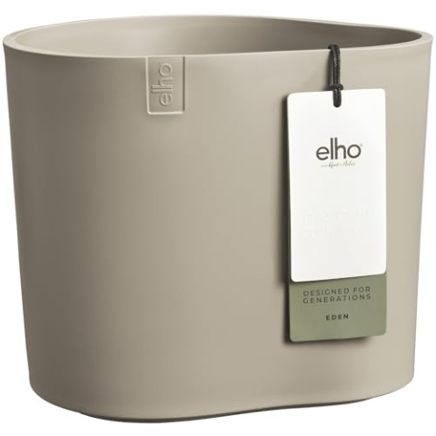 elho Eden 25 cm - Blumentopf für Innen und Außen - 100% Recyceltem Plastik - Ø 24.5 x H 23.1 cm - Grau/Sanftes Taupe