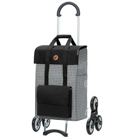 ANDERSEN Einkaufstrolley - Treppensteiger Scala Shopper Hedda grau 51 L Reflektor,Shopping, leichtgängig, Räder abnehmbar, Treppensteiger