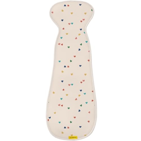 Aeromoov - Baby Sitzauflage Air Layer - Einlage Für Autositz oder Kinderwagen - Gruppe 2/3 - Antischwitz Sommerbezug - Bio-Baumwolle - Confetti Hearts