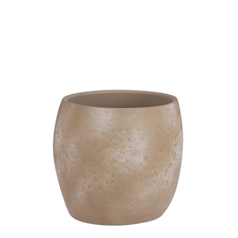 MICA Decorations Lester Blumentopf - H26 x Ø28 cm - Terrakotta - Cremefarben