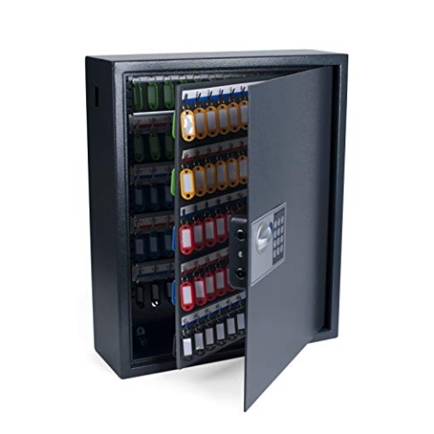 Pavo - Schlüsseltresor / Hochsicherheits-Schlüsselschrank für 150 Schlüssel / Schlüsselsafe / Abmessungen: 550 x 380 x 150 mm / 150 Schlüsselanhänger - Incl .