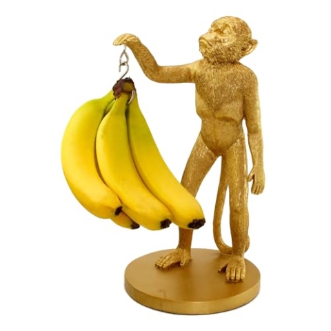 Winkee - Bananenhalter Affe - Der originelle Bananenständer I Obst-Halter in Affenform I Obstständer modern I Bequem Obst aufhängen I Fruit holder