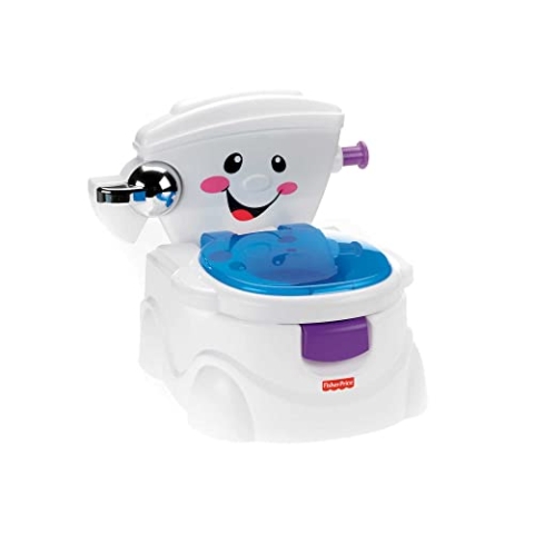 Fisher-Price Meine Erste Toilette, Baby Töpfchen, mit Musik & Lustigen Sätzen, tragbare Baby Toilette, abnehmbarer Toilettenaufsatz, Deutsche Version, ab 1 Jahr, P4326