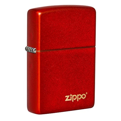 Zippo Taschenfeuerzeug mit mattem Logo, metallisches Rot 49475ZL Einheitsgröße