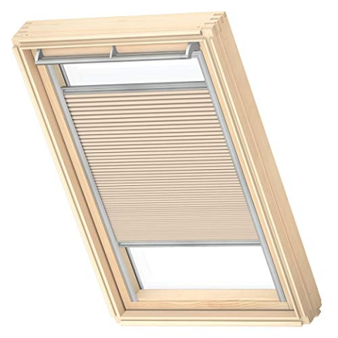VELUX Original Wabenplissee, SK06, Beige, mit Grauer Führungsschiene