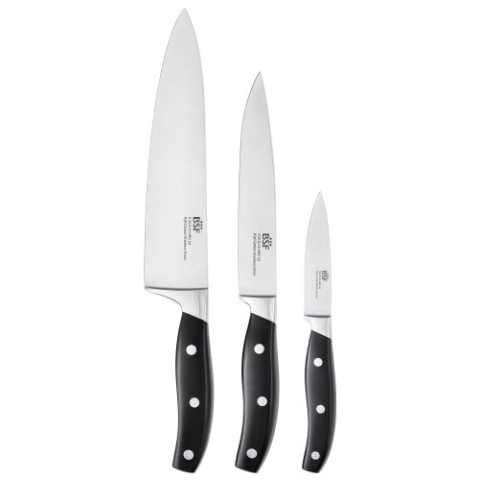 BSF 1001091 19910-000-0 Daytona Messerset, 3-teilig, Schwarz