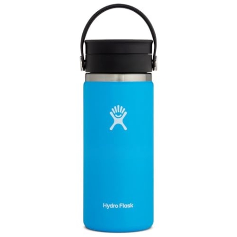 HYDRO FLASK - Reise-Thermos 473ml (16 oz) - Vakuumisolierter Edelstahl - Auslaufsicher Flex-Trinkdeckel - Für Kaffee - Größe Öffnung - Pacific