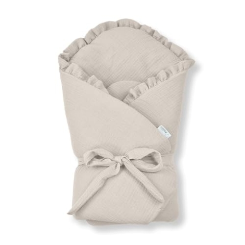 Albero Mio Baby Pucksack Baby Pucktuch | Größe: 75 x 75 cm | Kordelzug | Sicher für Babys | 100% Baumwolle | Atmungsaktives Material | Pflegeleicht | Beige