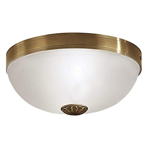 EGLO Deckenlampe Imperial, 2 flammige Deckenleuchte Vintage, Rustikal, Wohnzimmerlampe aus brüniertem Metallguss und satiniertem Glas in Weiß, Küchenlampe, Flurlampe Decke mit E27 Fassung