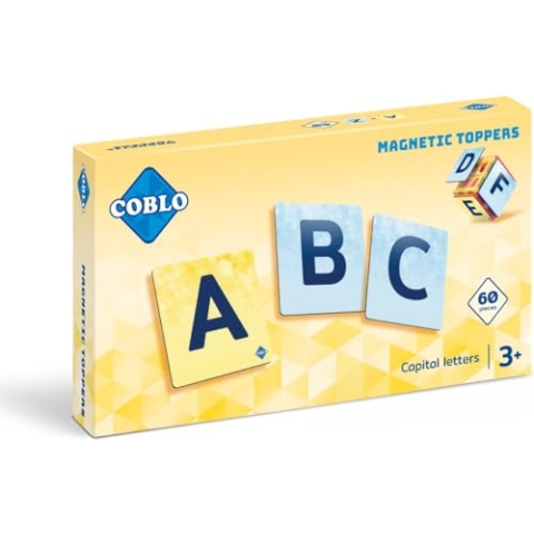 Coblo Magnetisches Großbuchstaben 60 Stück - Magnetspielzeug - Geschenk 3 Jahre - Montessori-inspiriertes - Fördert Kreativität & Lernfähigkeiten - STEAM-Bildung - Spielzeug Ab 3 Jahren