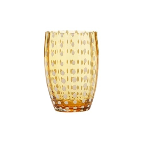 Zafferano Perle Glasbecher-Handgemachtes transparentes Buntglas, cl 32 h 109mm d 71mm-Set 6 Stück-Bernsteinfarbe, Glas, Medium, PR00104