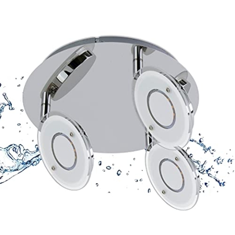 Trango Design 3-flammig 2115 LED Deckenleuchte IP44 Deckenstrahler Strahler *LINA* Deckenspots Badlampe mit eingebauten LED Lampen