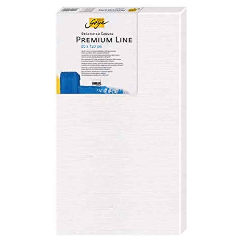 KREUL 5080120 - Solo Goya Stretched Canvas Premium Line, Keilrahmen 80 x 120 cm in Premiumqualität, Leinwand aus Baumwolle 4 fach grundiert, ideal für Öl-, Acryl- und Gouachefarben